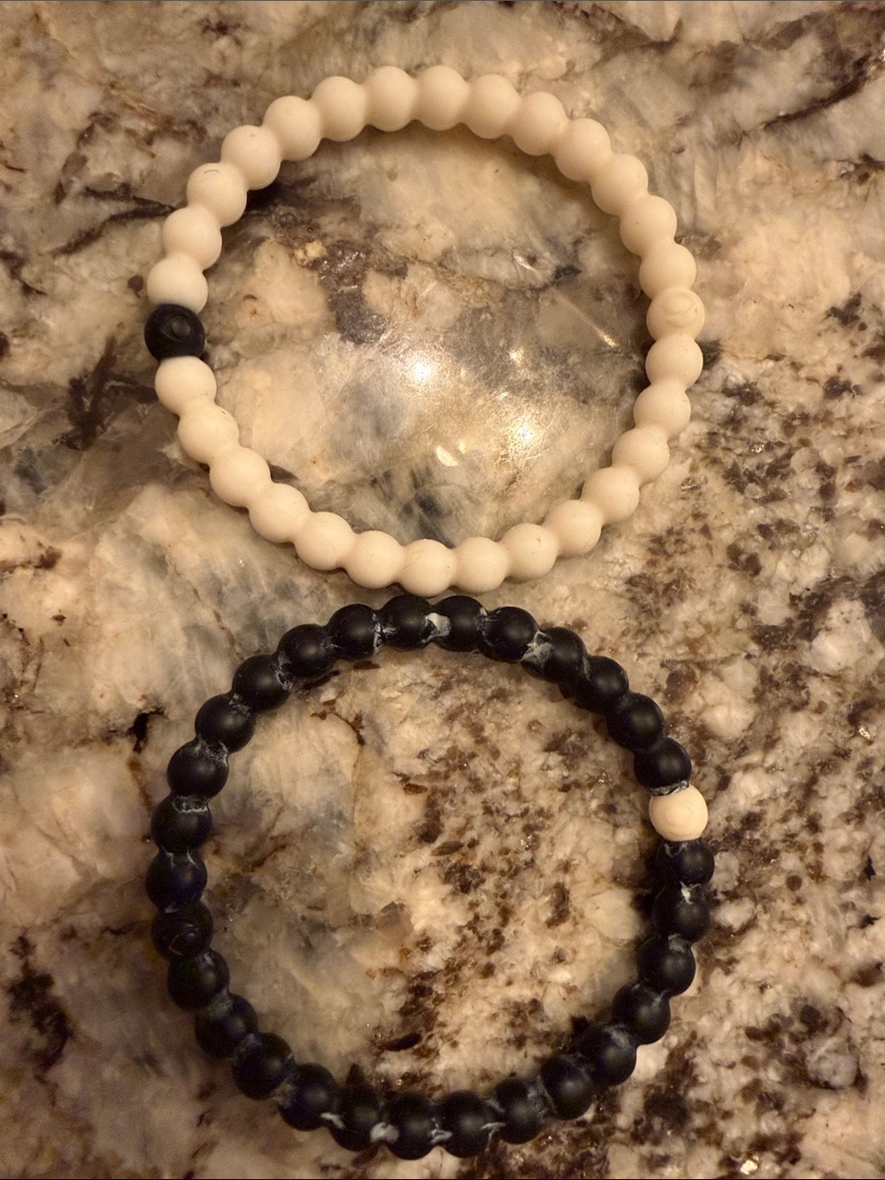 Lokai Two-Piece Beaded Bracelet Set - White & Black